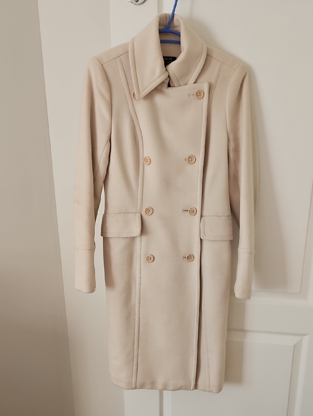 Jacob Cream Double-Breasted Wool Coat
